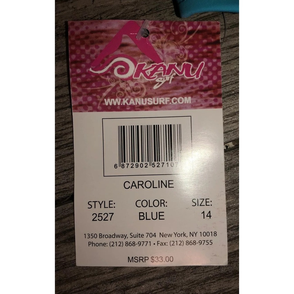 New‎ Kanu Surf Girls' Caroline One-Piece Swimsuit Blue Paisley Big Girls Sz 14 - Picture 3 of 4